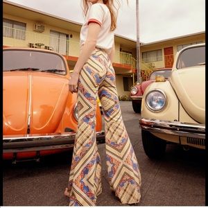 Free people denim Just Float On Printed Flare 29. Worn once